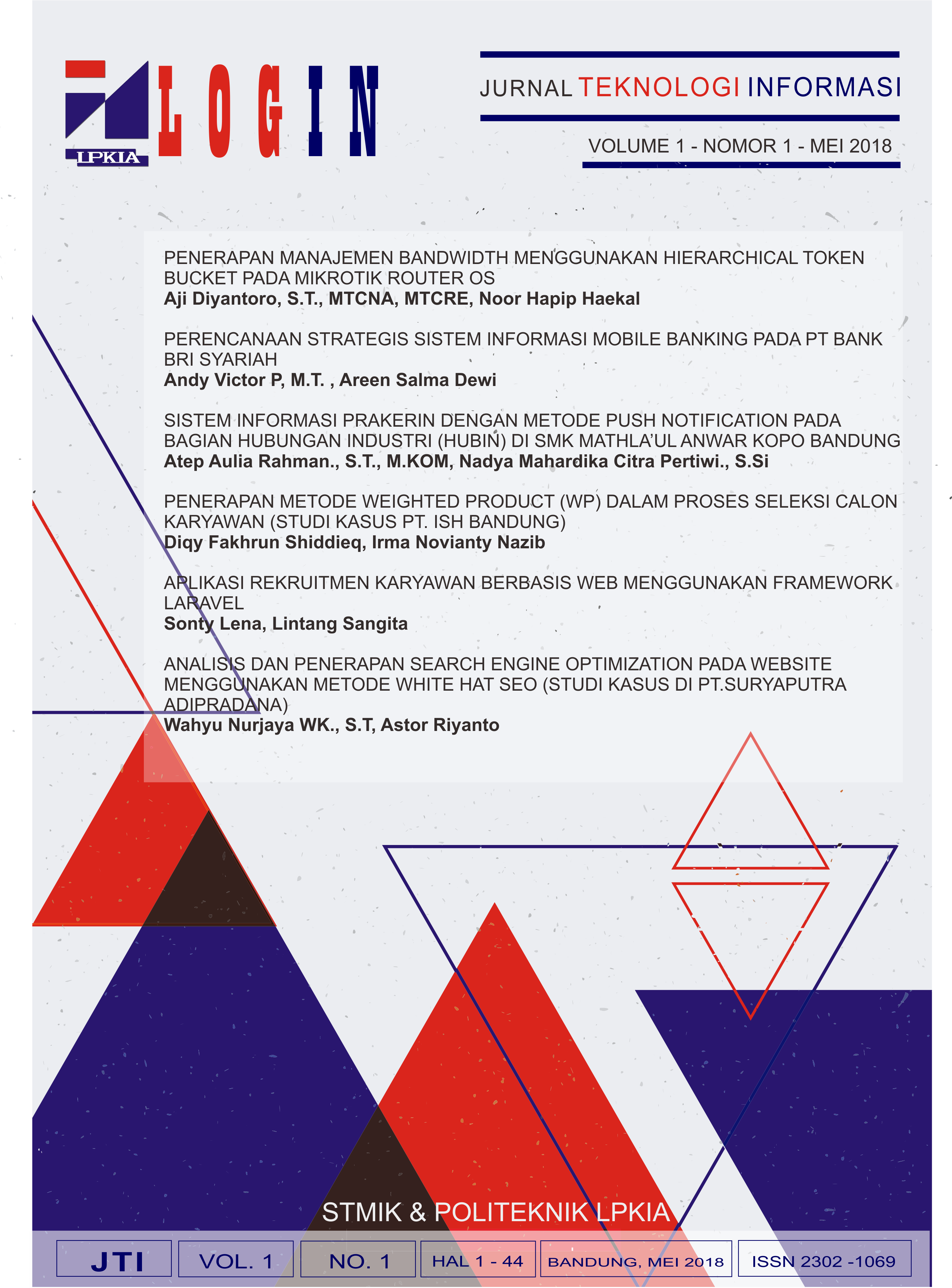 Vol 1 No 1 (2018): Jurnal Teknologi Informasi