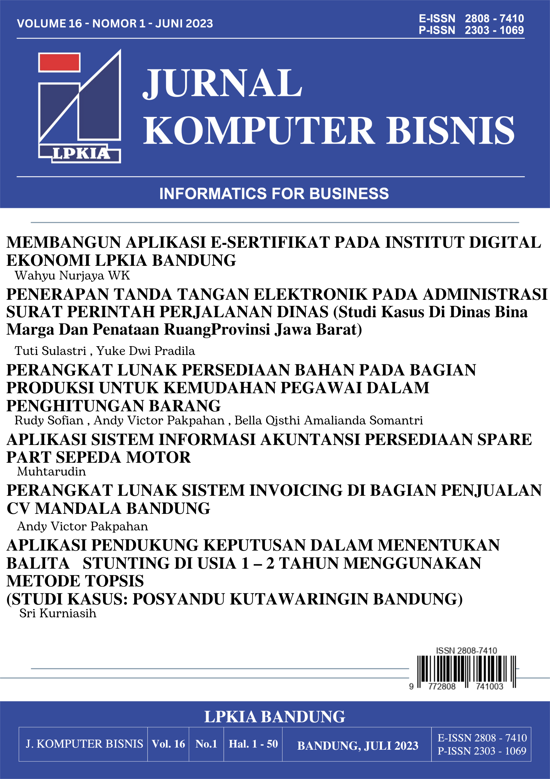 Jurnal Komputer Bisnis