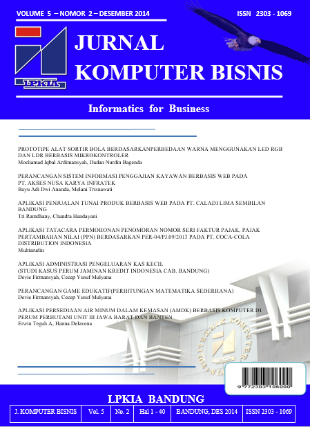 Vol 5 No 2 (2014): Jurnal Komputer Bisnis