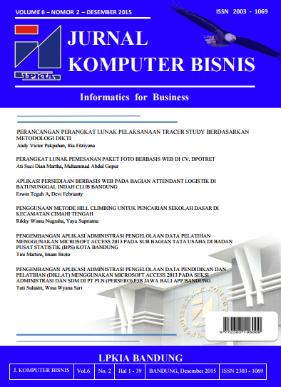 Vol 6 No 2 (2015): Jurnal Komputer Bisnis
