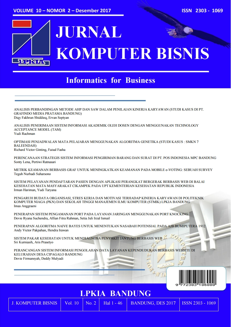 Vol 10 No 2 (2017): Jurnal Komputer Bisnis