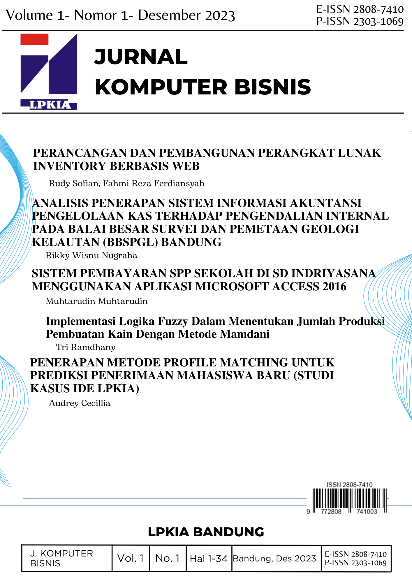 Vol 16 No 2 (2023): Jurnal Komputer Bisnis